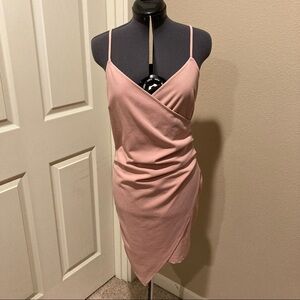 Love Vintage Faux Wrap Dress - Pink - Size Large